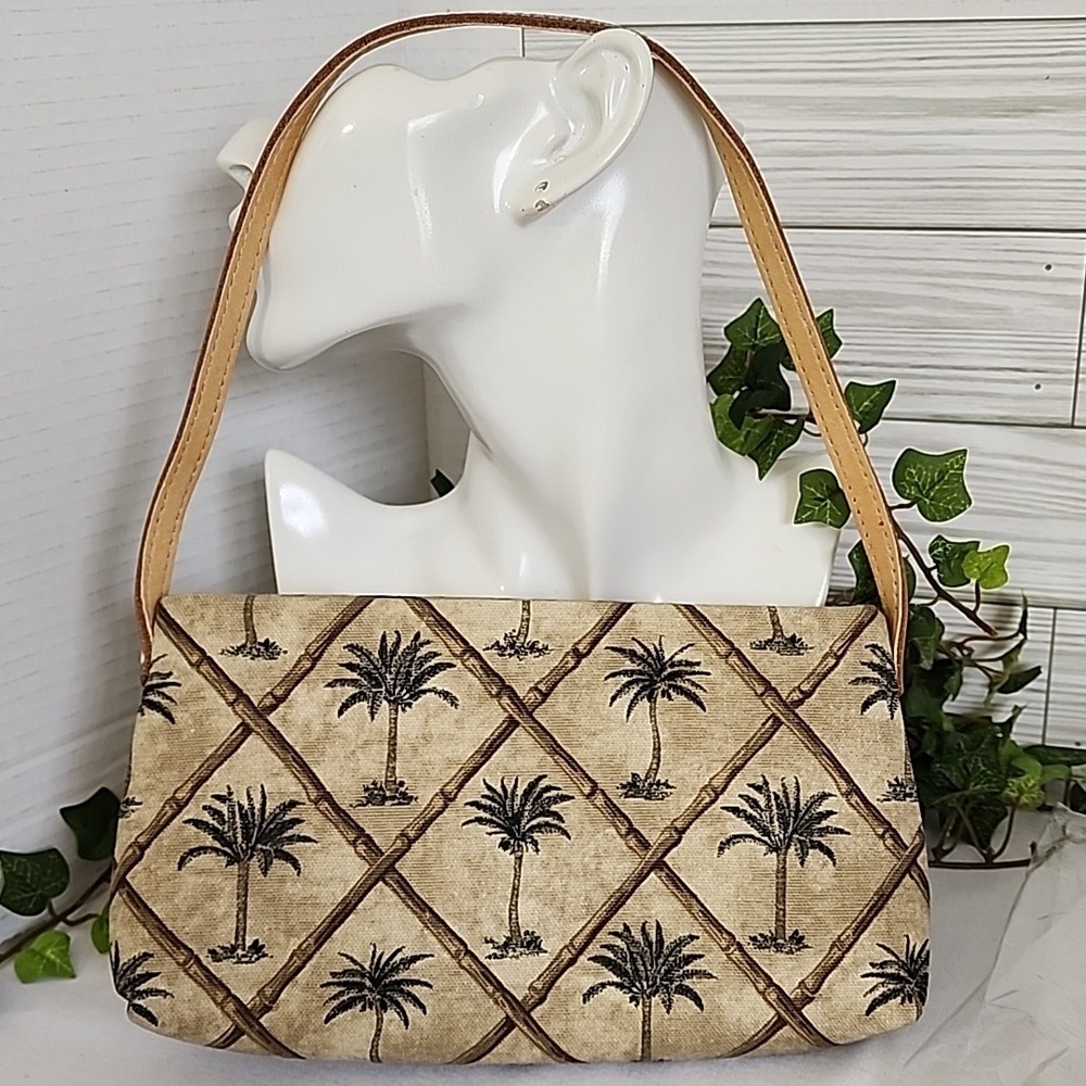 Fossil Palm Tree and Bamboo Design Small Shoulder Bag